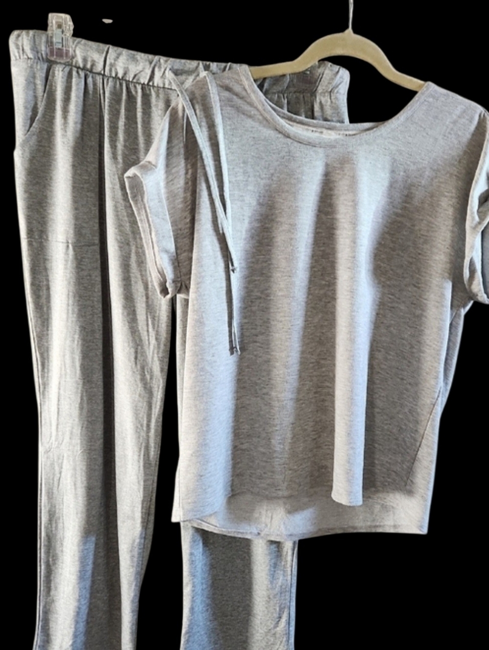 Lucky Brand Light Gray Short-Sleeve Pajama Top & Pants Set